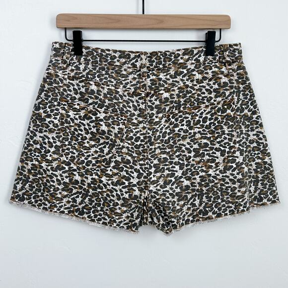 Chelsea & Violet Leopard Denim Side Stripe High-Rise Shorts NWT - Picture 7 of 9